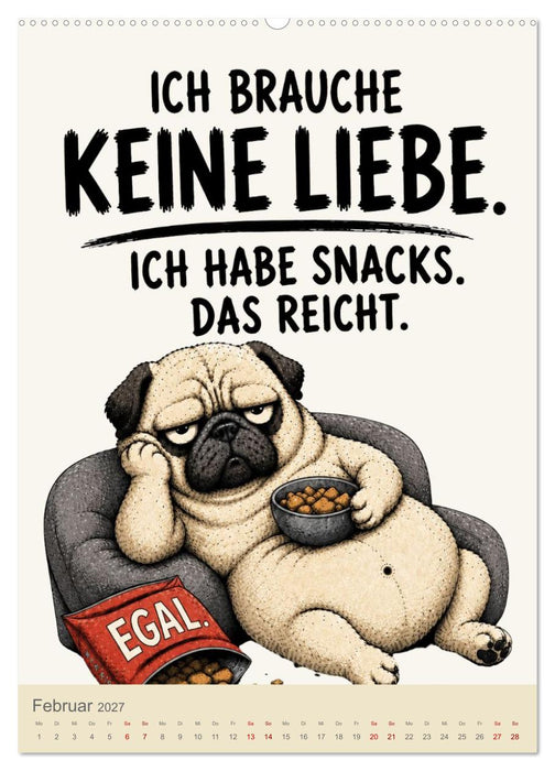 BÖSER MOPS: 365 Tage schlechte Laune (CALVENDO Wandkalender 2027)