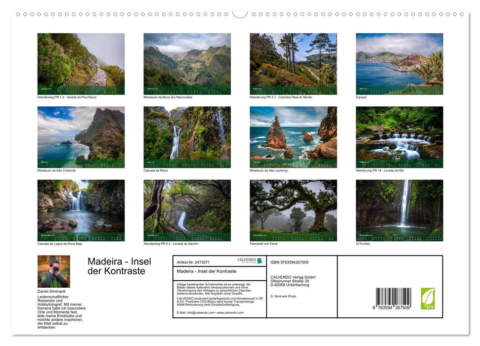 Madeira - Insel der Kontraste (CALVENDO Premium Wandkalender 2027)