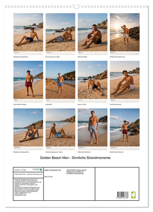 Golden Beach Men - Sinnliche Strandmomente (CALVENDO Wandkalender 2027)