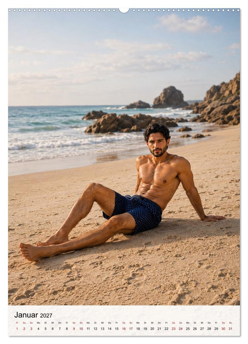 Golden Beach Men - Sinnliche Strandmomente (CALVENDO Wandkalender 2027)