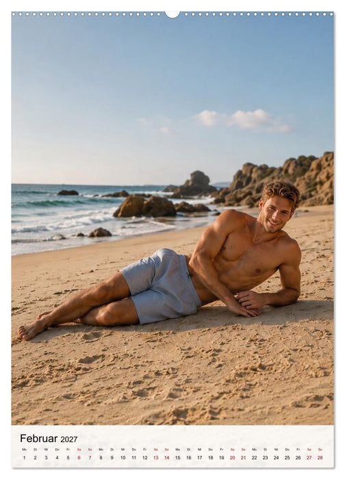 Golden Beach Men - Sinnliche Strandmomente (CALVENDO Wandkalender 2027)