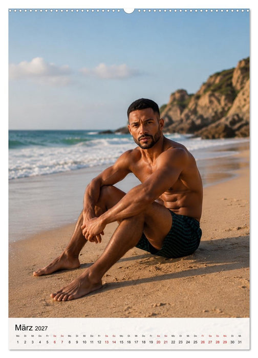 Golden Beach Men - Sinnliche Strandmomente (CALVENDO Wandkalender 2027)