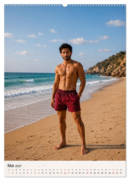 Golden Beach Men - Sinnliche Strandmomente (CALVENDO Wandkalender 2027)