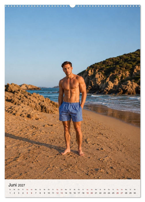 Golden Beach Men - Sinnliche Strandmomente (CALVENDO Wandkalender 2027)