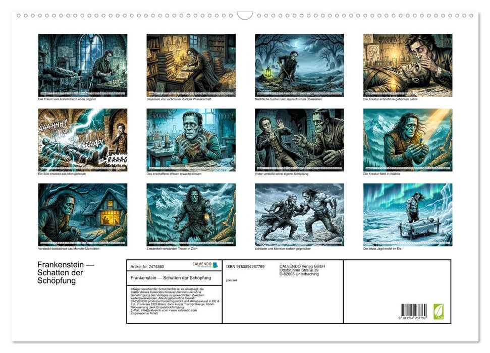 Frankenstein — Schatten der Schöpfung (CALVENDO Wandkalender 2027)