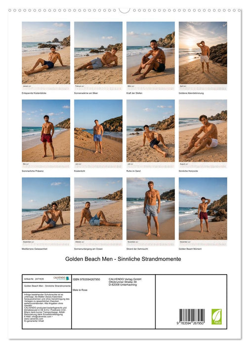 Golden Beach Men - Sinnliche Strandmomente (CALVENDO Premium Wandkalender 2027)