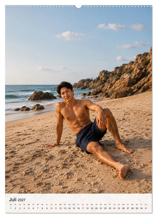 Golden Beach Men - Sinnliche Strandmomente (CALVENDO Premium Wandkalender 2027)