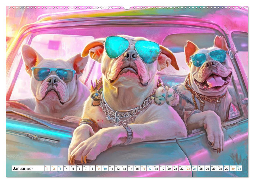 Pitbull Gangsterhunde - Humorwerke (CALVENDO Wandkalender 2027)