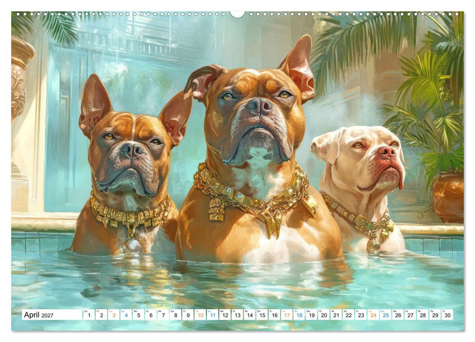 Pitbull Gangsterhunde - Humorwerke (CALVENDO Wandkalender 2027)