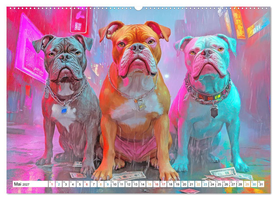 Pitbull Gangsterhunde - Humorwerke (CALVENDO Wandkalender 2027)