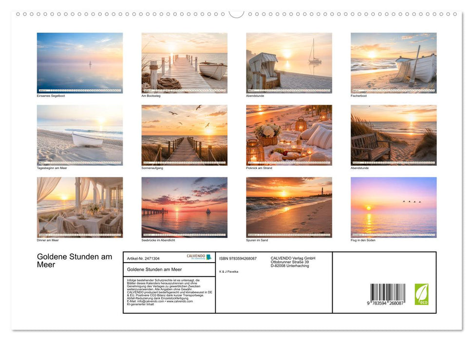 Goldene Stunden am Meer (CALVENDO Premium Wandkalender 2027)