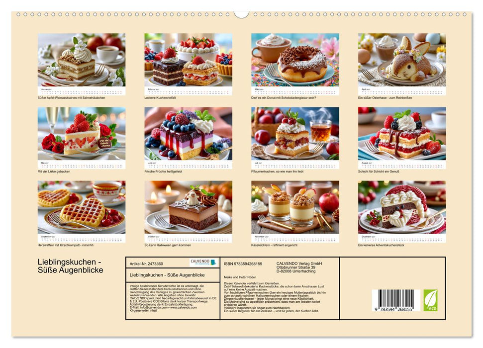 Lieblingskuchen - Süße Augenblicke (CALVENDO Premium Wandkalender 2027)