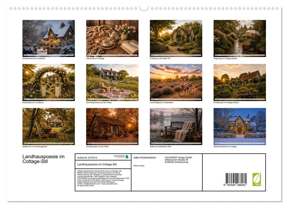Landhauspoesie im Cottage-Stil (CALVENDO Premium Wandkalender 2027)