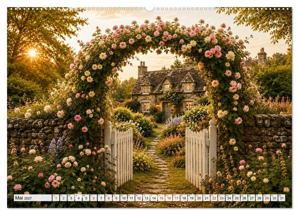 Landhauspoesie im Cottage-Stil (CALVENDO Premium Wandkalender 2027)