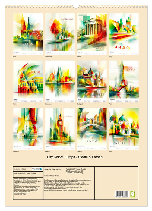 City Colors Europa - Städte & Farben (CALVENDO Wandkalender 2027)