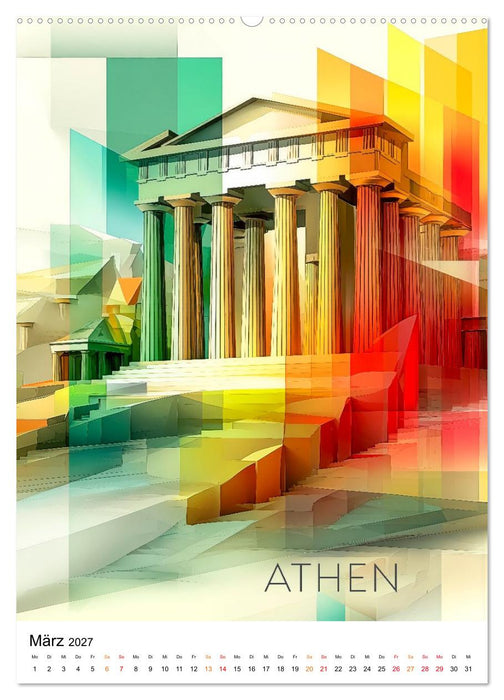 City Colors Europa - Städte & Farben (CALVENDO Wandkalender 2027)