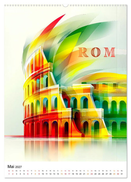 City Colors Europa - Städte & Farben (CALVENDO Wandkalender 2027)