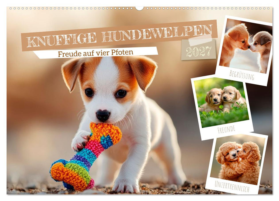 Knuffige Hundewelpen - Freude auf vier Pfoten (CALVENDO Wandkalender 2027)