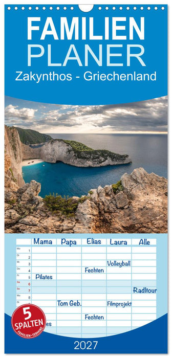 Zakynthos - Griechenland (CALVENDO Familienplaner 2027)