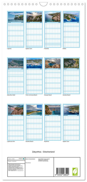 Zakynthos - Griechenland (CALVENDO Familienplaner 2027)