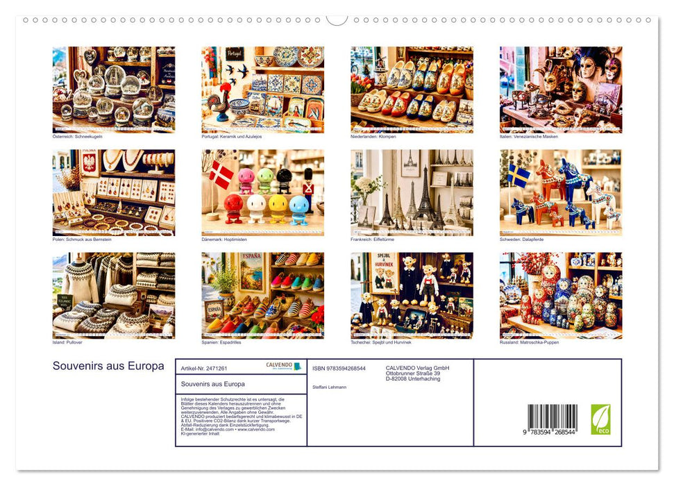 Souvenirs aus Europa (CALVENDO Premium Wandkalender 2027)