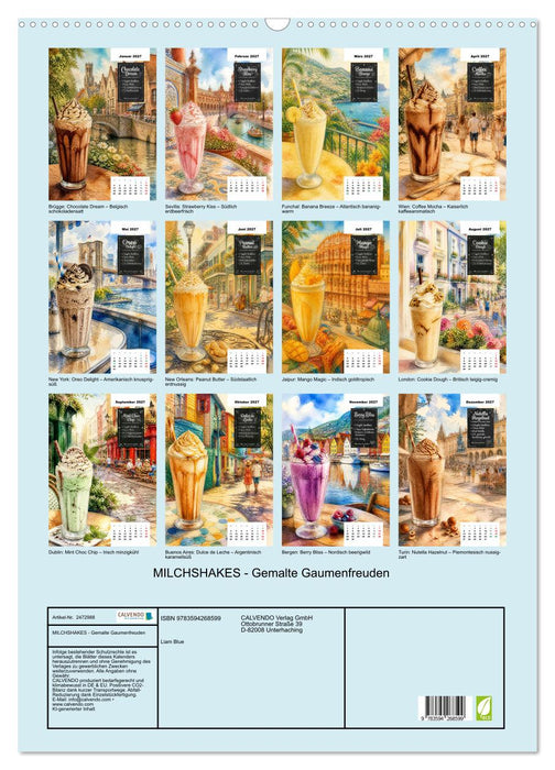 MILCHSHAKES - Gemalte Gaumenfreuden (CALVENDO Wandkalender 2027)
