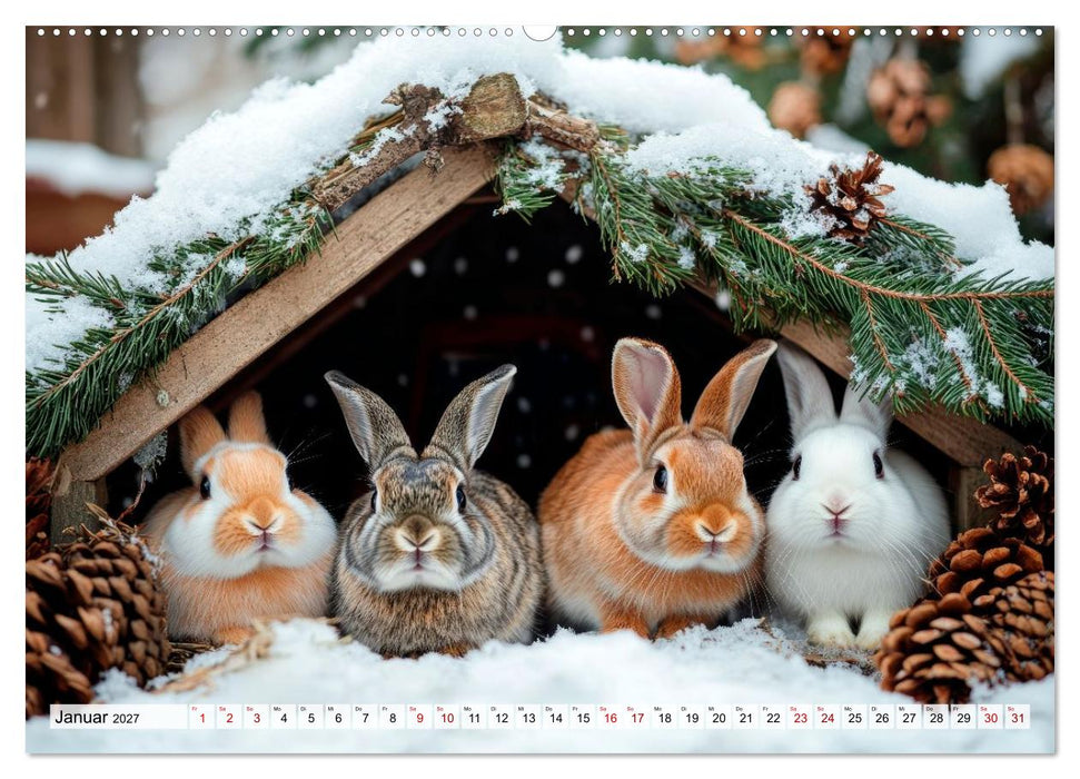 Süße Kaninchen - Flauschige Augenblicke (CALVENDO Premium Wandkalender 2027)