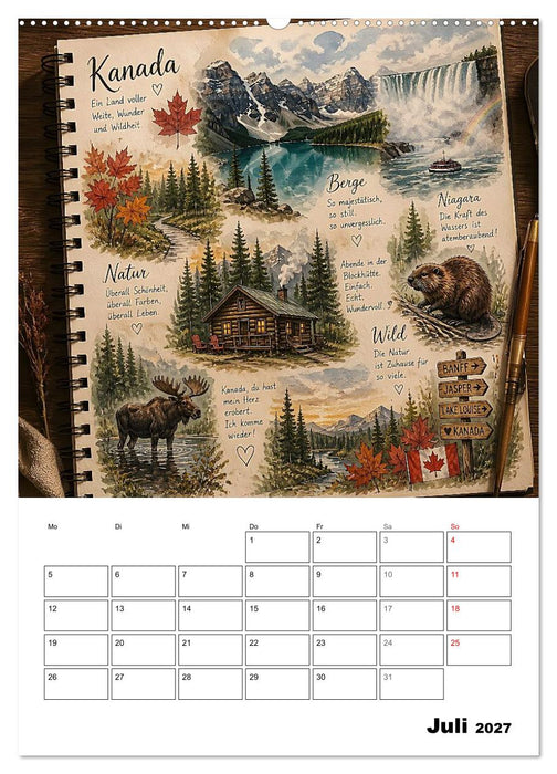 Mein Sketchbook der 12 schönsten Länder (CALVENDO Premium Wandkalender 2027)