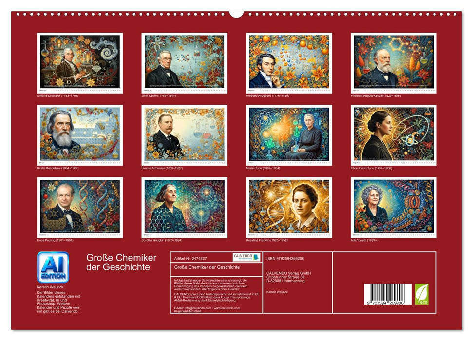 Große Chemiker der Geschichte (CALVENDO Wandkalender 2027)