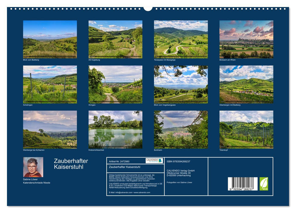 Zauberhafter Kaiserstuhl (CALVENDO Premium Wandkalender 2027)