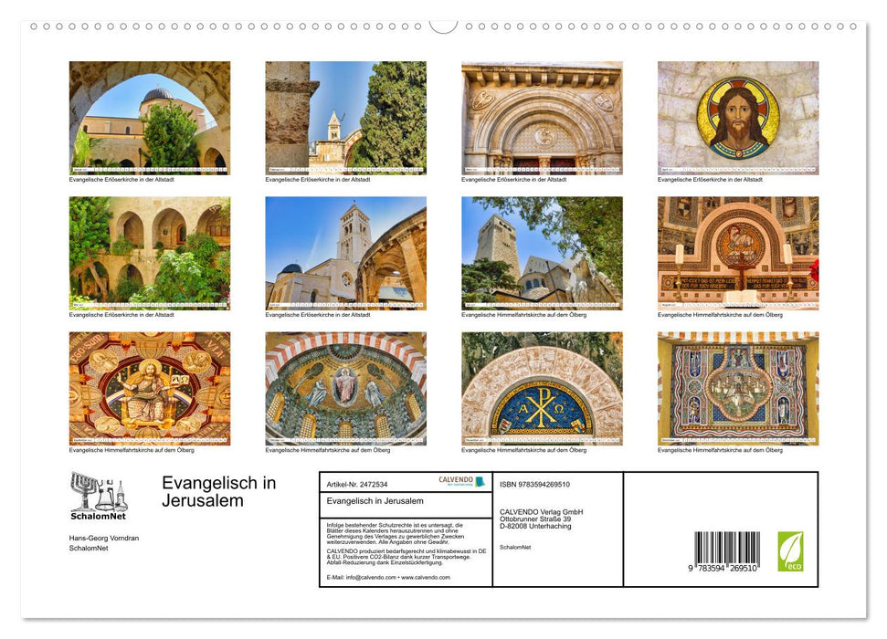 Evangelisch in Jerusalem (CALVENDO Wandkalender 2027)