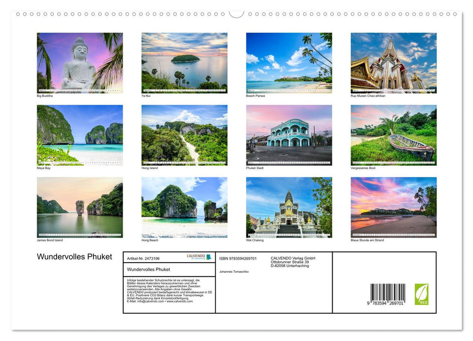 Wundervolles Phuket (CALVENDO Premium Wandkalender 2027)