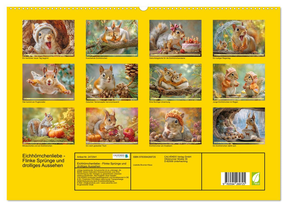 Eichhörnchenliebe - Flinke Sprünge und drolliges Aussehen (CALVENDO Premium Wandkalender 2027)