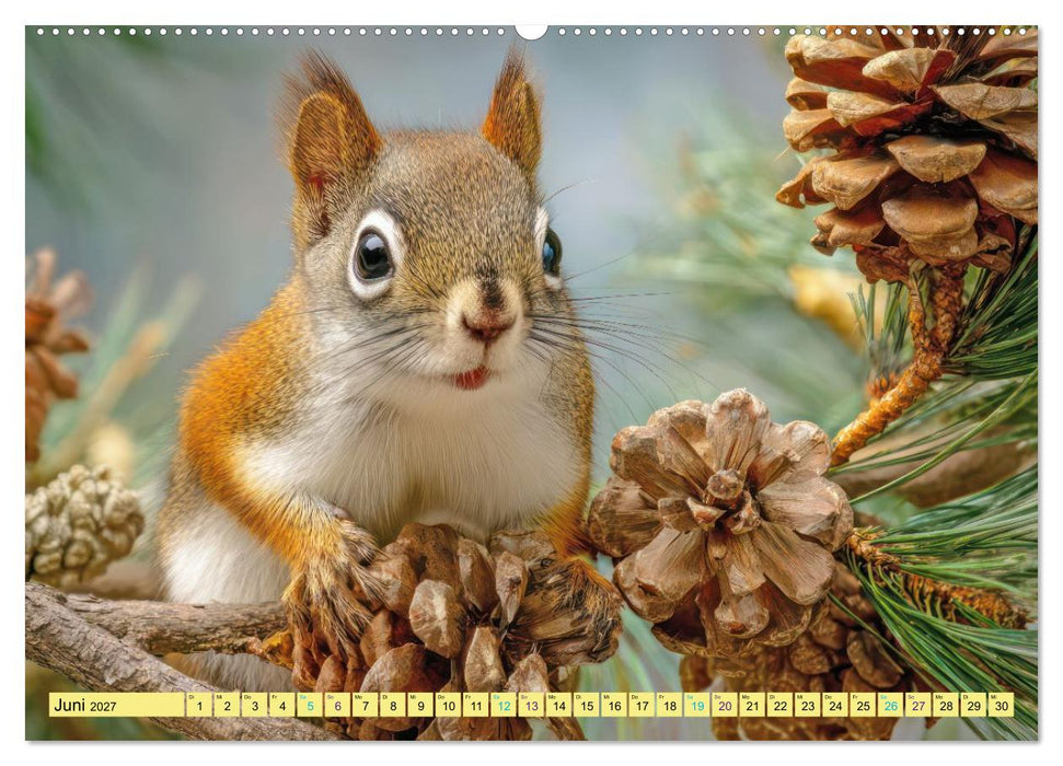 Eichhörnchenliebe - Flinke Sprünge und drolliges Aussehen (CALVENDO Premium Wandkalender 2027)