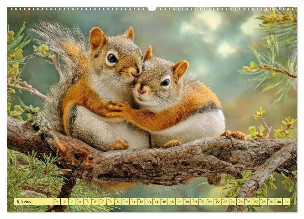 Eichhörnchenliebe - Flinke Sprünge und drolliges Aussehen (CALVENDO Premium Wandkalender 2027)
