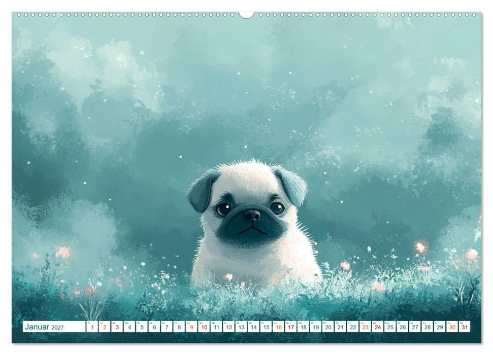 Fell Feder Pfote und Herz (CALVENDO Premium Wandkalender 2027)