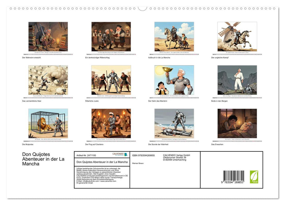 Don Quijotes Abenteuer in der La Mancha (CALVENDO Premium Wandkalender 2027)
