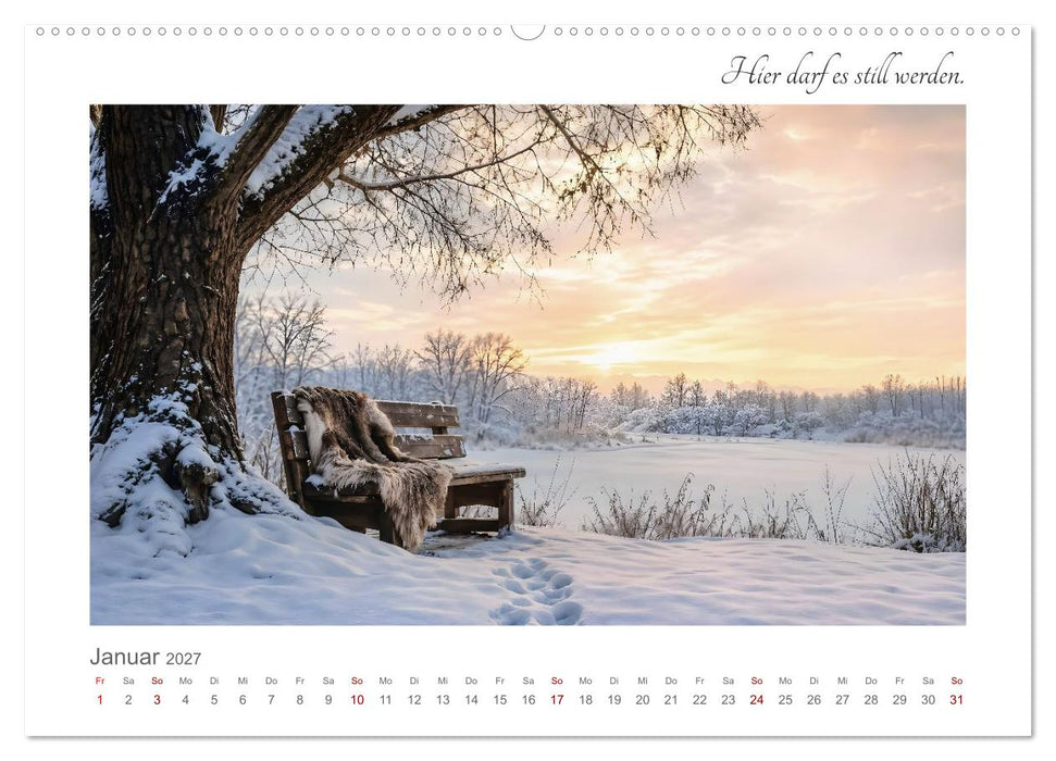 Dort, wo es leiser wird - Zwölf Orte zum Ankommen, Durchatmen und Verweilen (CALVENDO Wandkalender 2027)