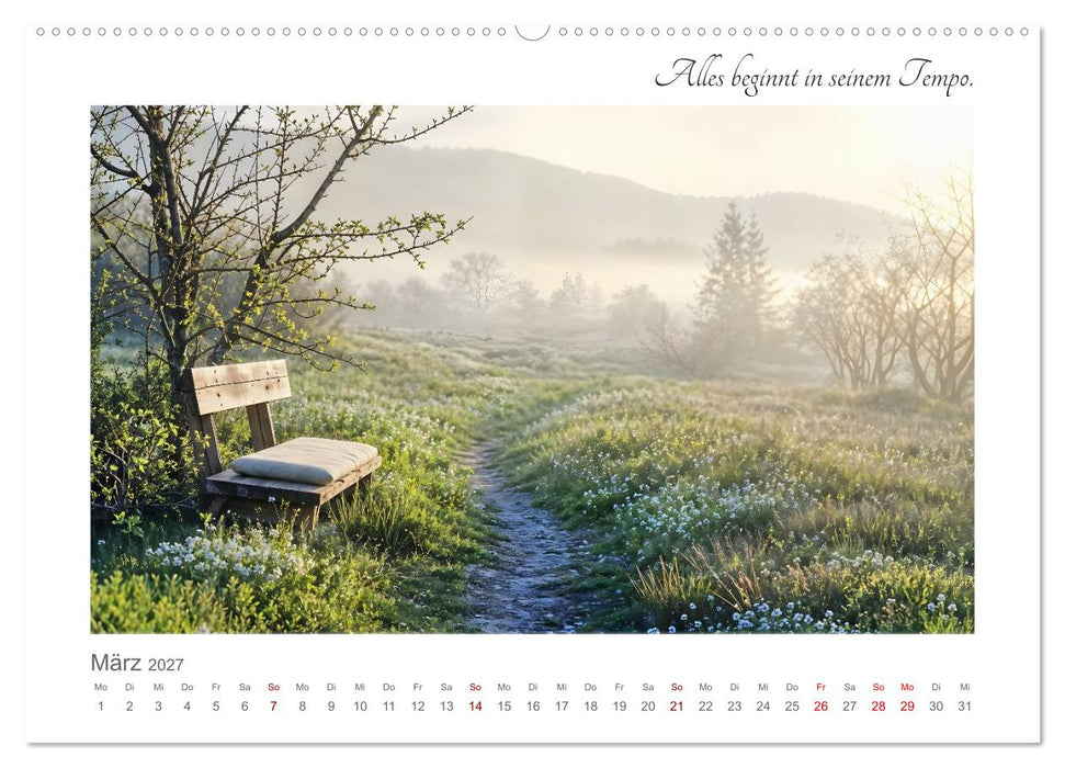 Dort, wo es leiser wird - Zwölf Orte zum Ankommen, Durchatmen und Verweilen (CALVENDO Wandkalender 2027)