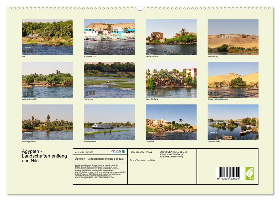 Ägypten - Landschaften entlang des Nils (CALVENDO Premium Wandkalender 2027)