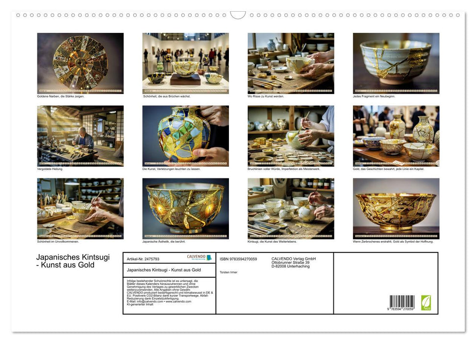 Japanisches Kintsugi - Kunst aus Gold (CALVENDO Wandkalender 2027)