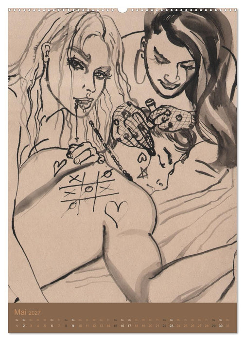 Boyz n Girlz - Illustrationen aus dem jungen Berliner Straßenleben mit einer Gangster Note von SARA HORWATH (CALVENDO Premium Wandkalender 2027)