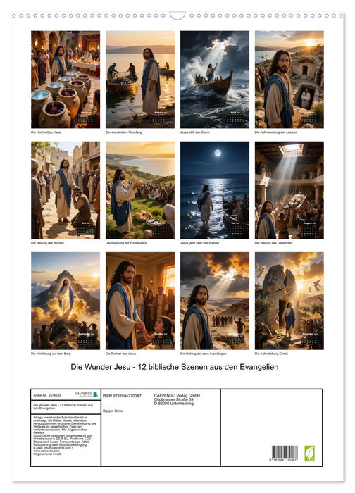 Die Wunder Jesu - 12 biblische Szenen aus den Evangelien (CALVENDO Wandkalender 2027)