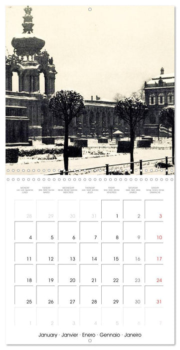 Souvenirs de Dresde : Cartes postales historiques de la ville (CALVENDO Calendrier mensuel 2027)