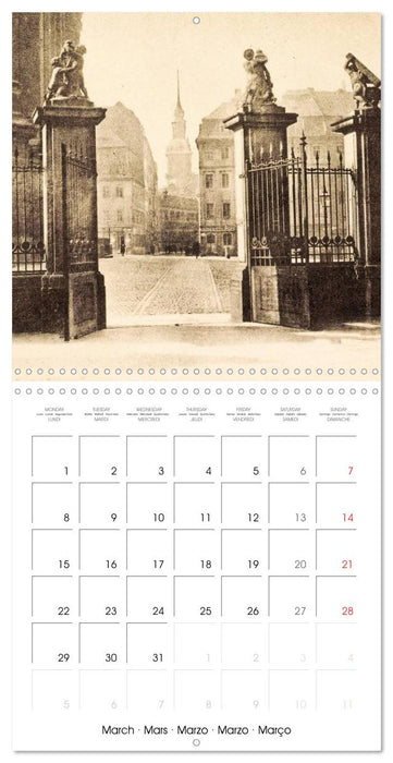 Souvenirs de Dresde : Cartes postales historiques de la ville (CALVENDO Calendrier mensuel 2027)