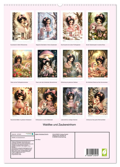 Waldfee und Zaubereinhorn (CALVENDO Premium Wandkalender 2027)