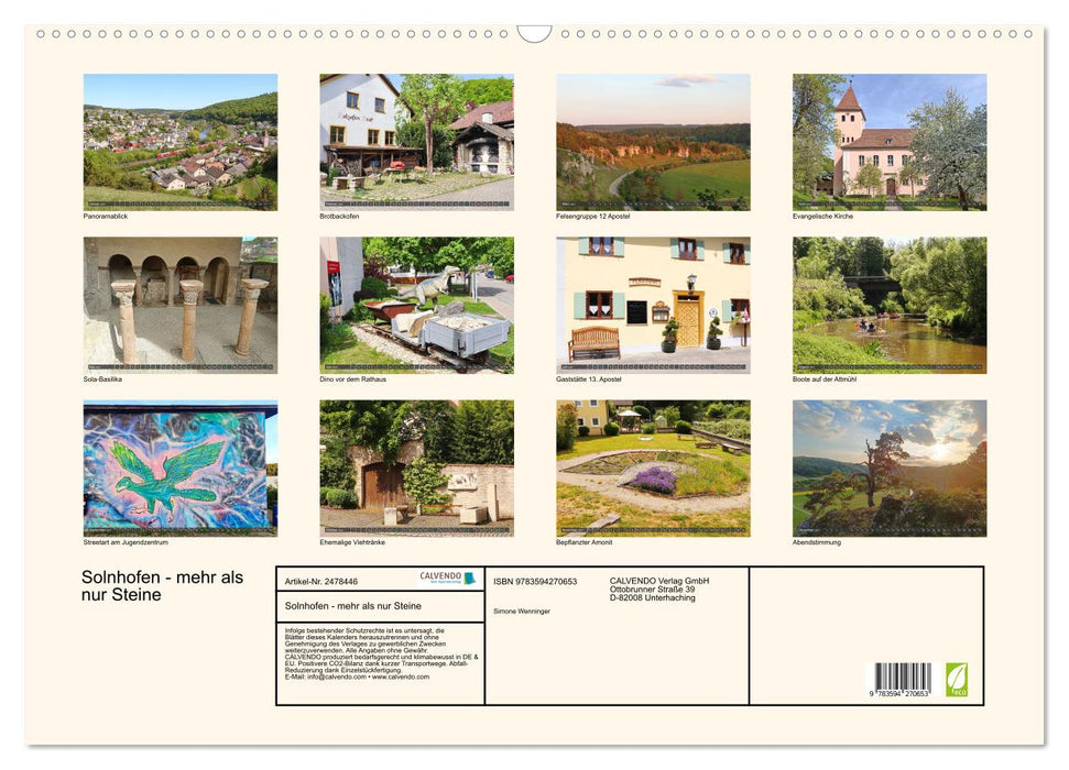 Solnhofen - mehr als nur Steine (CALVENDO Wandkalender 2027)