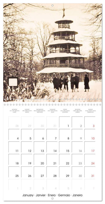 Promenade à travers Munich : Cartes postales historiques de la ville (CALVENDO Calendrier mensuel 2027)
