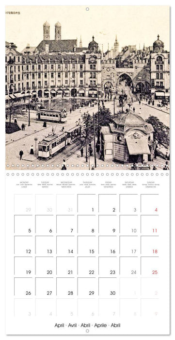 Promenade à travers Munich : Cartes postales historiques de la ville (CALVENDO Calendrier mensuel 2027)