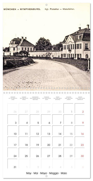 Promenade à travers Munich : Cartes postales historiques de la ville (CALVENDO Calendrier mensuel 2027)